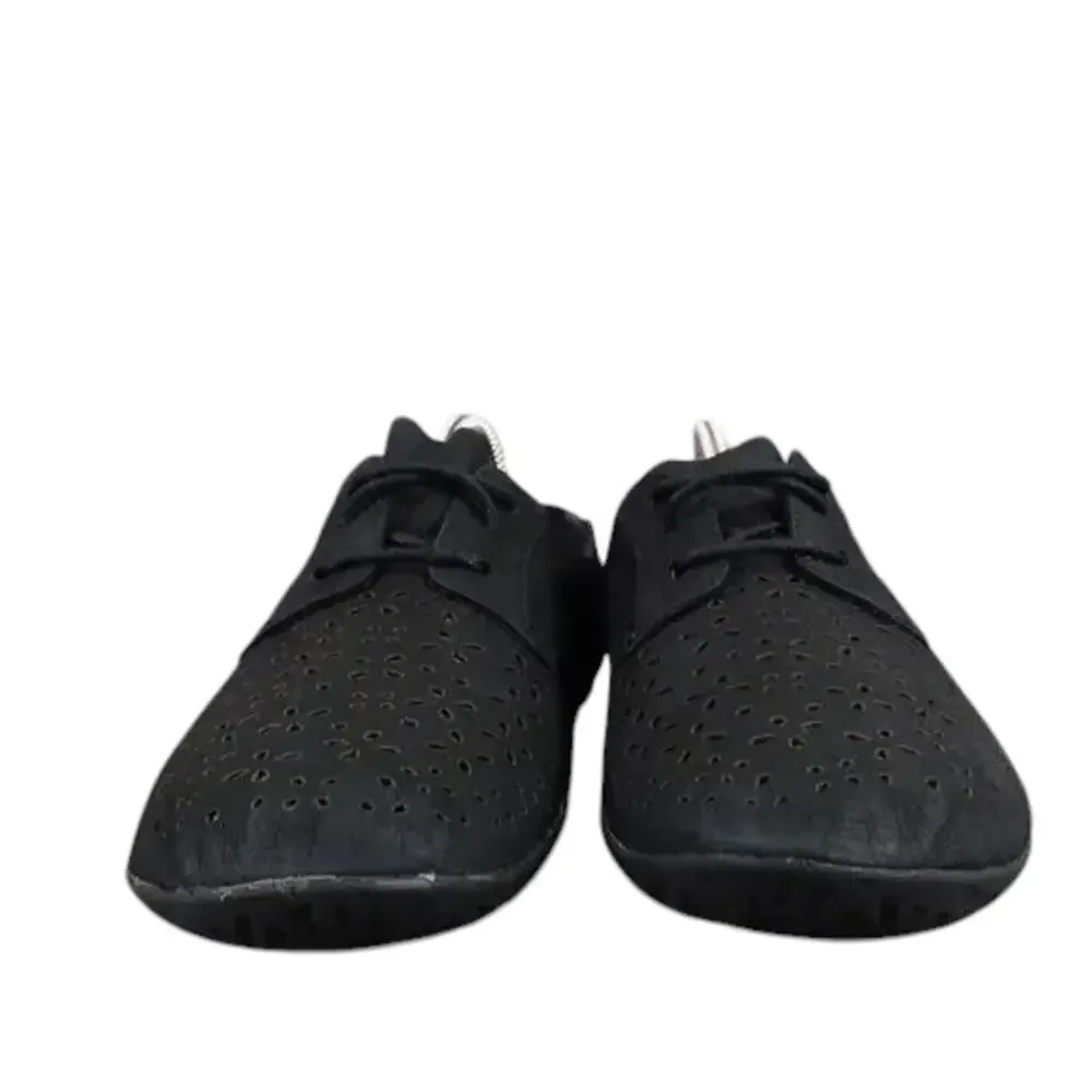 Merrell Shoes Womens 8 Casual Leather Sneakers Black Mimix Maze Eyelet Laser Cut